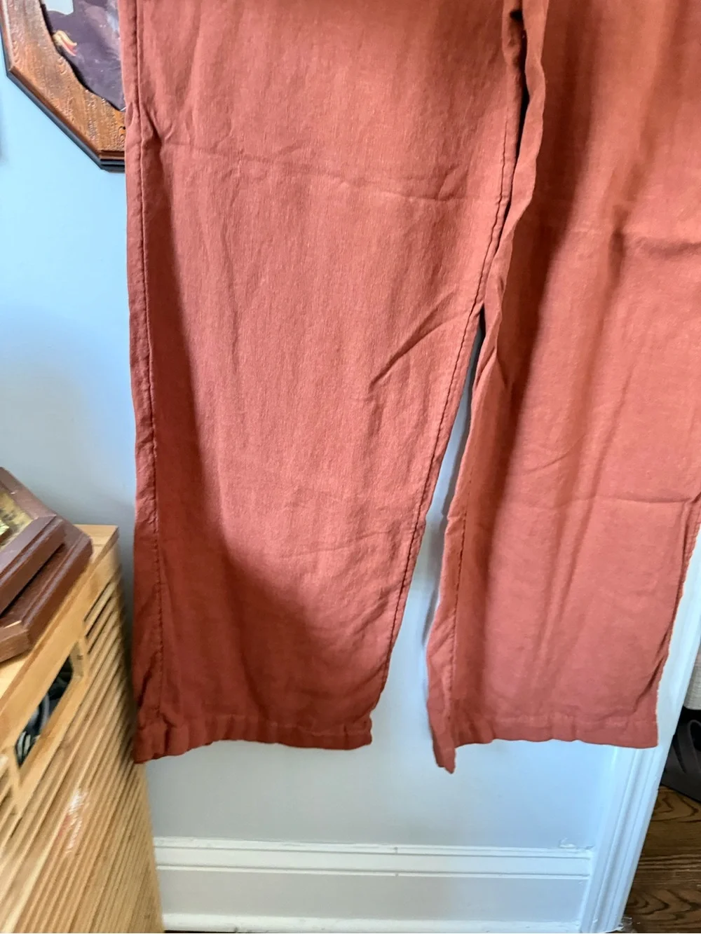 Abercrombie High Waist Linen Wide Leg Pants